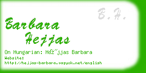 barbara hejjas business card